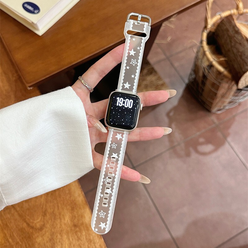 Transparent Lace Strap Suitable for Apple S11 Watch S10 Strap Iwatch8 New Model Applewatch97Se