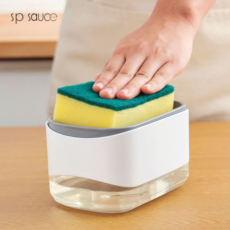 Caja de descarga de líquido de cocina de presión, detergente de tela limpia, detergente de lavado de platos, cepillo de paneles, caja automática de jabón