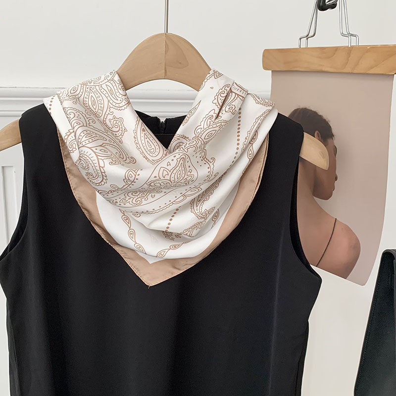 70 pañuelos cuadrados, pañuelos de seda, corbatas, pañuelos decorativos versátiles estampados de moda de alta gama para verano, pañuelos finos, chales para prendas de abrigo.