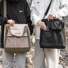 工裝郵差包男2024新款日系通勤拼接上課包潮牌斜挎包女手提單肩包