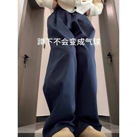 美式阔腿裤休闲山本裤女夏季薄款2025新款高腰宽松慵懒风直筒裤