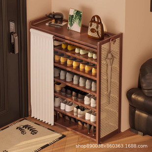Shoe rack door door home multi-layer entry 2025 new simple rental house for indoor beautiful small narrow dustproof shoe cabinet