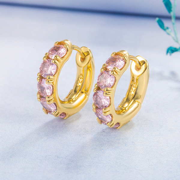 fashionable earrings with zircon