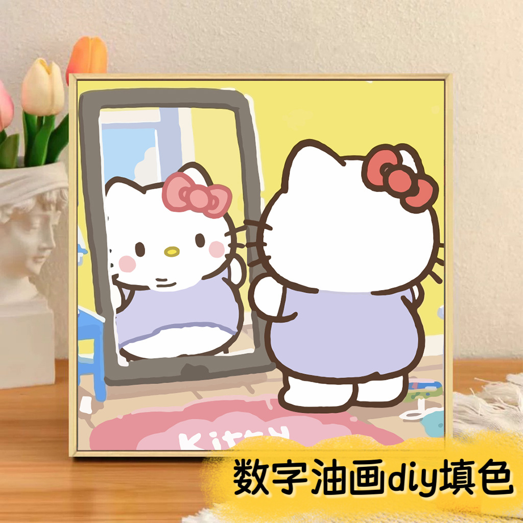 El niño prodigio de Nezha Naohai Diy pintura al óleo digital para colorear a mano Anime Ao Bing Nezha pintura al óleo pintura decorativa