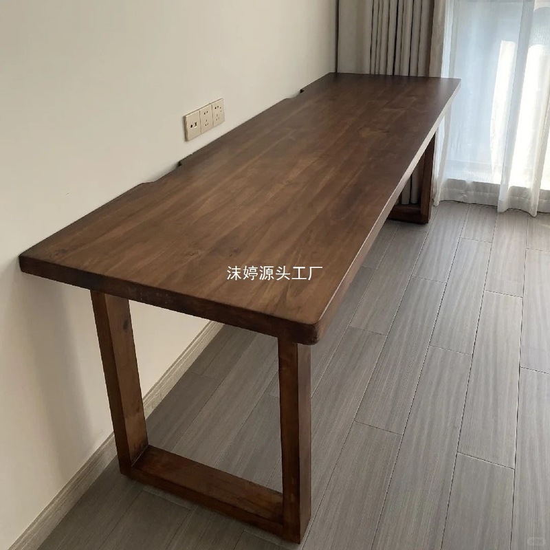 双人实木电脑桌台式家用电竞桌简约卧室大板书桌工作台拼排长条桌|undefined