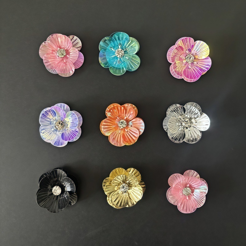 Factory Direct Sales 3cm Colorful Imitation Shell Sequin Small Flower Accessories Flower Shoes and Hats Decorative Accessories Handmade Corsage Shoe Accessories