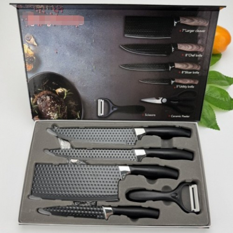 Cuchillos de cocina transfronterizos explosivos conjuntos de seis piezas conjuntos de cuchillos de cocina domésticos conjuntos completos de cuchillos de regalo fabricantes al por mayor