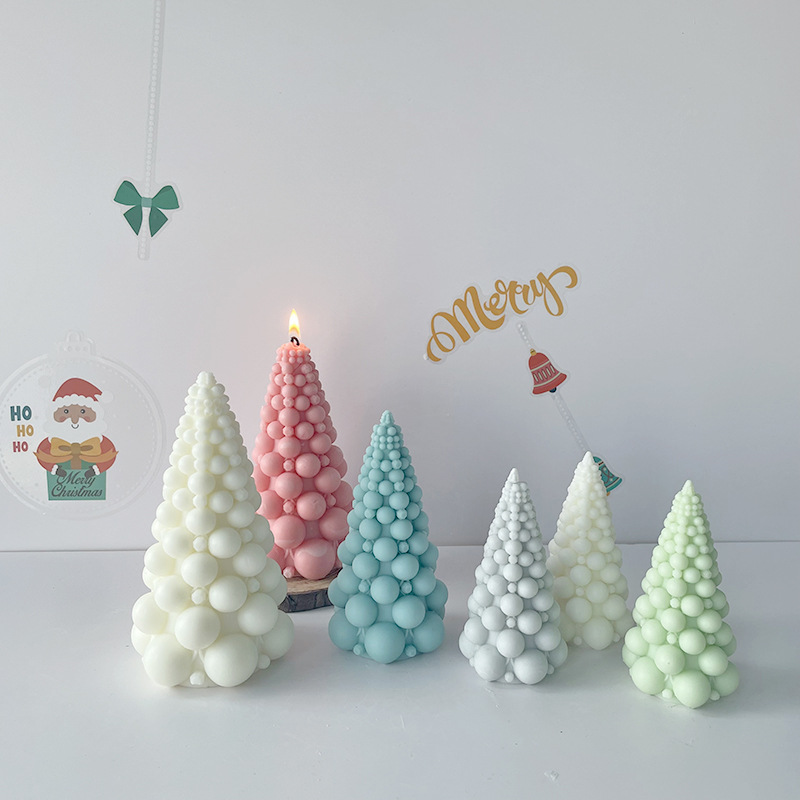 Jiahuimei nuevo árbol de Navidad aromaterapia vela de silicona molde de Navidad DIY vela decoración molde en stock