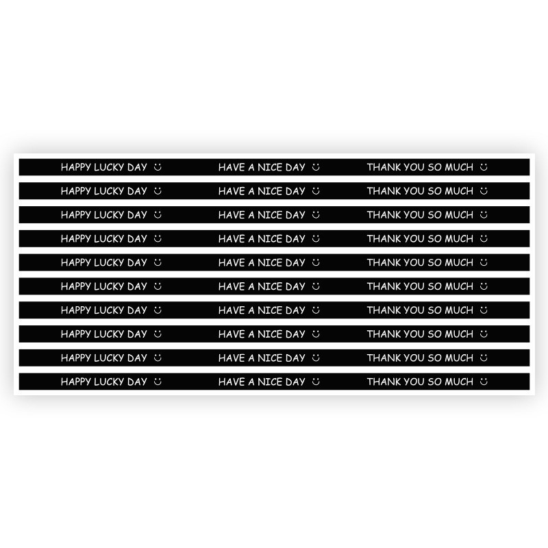 [extra long style] d style black (34x1cm); 10 sheets (100 stickers/pack)