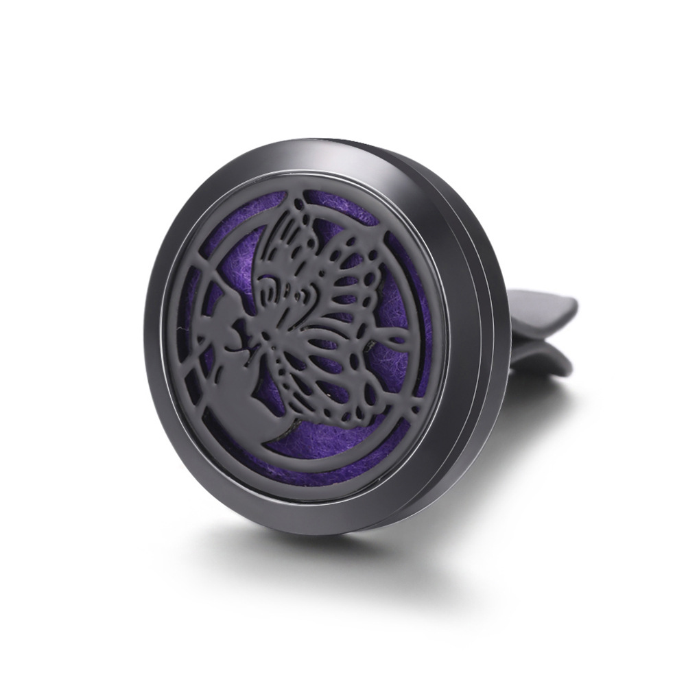 pistola de acero inoxidable negro hueco coche ventilación abrazadera de automóvil perfume árbol de vida automóvil perfume caja de difusión de perfume