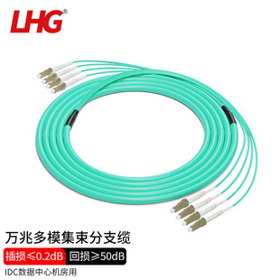 LHG 4-Core Multimode Bundle Fiber Jumper LC/FC Bundle Tail Fiber 4-Core 10 Gigabit Multimode LC-FC