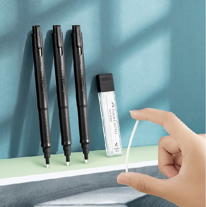 Faber-Jia de cabeza redonda ultra-fino lápiz borrador automático boceto resalte Borrador de recarga para estudiantes