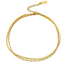 Ankle bracelet stainless steel, chain, accessory, European style, light luxury style, wholesale