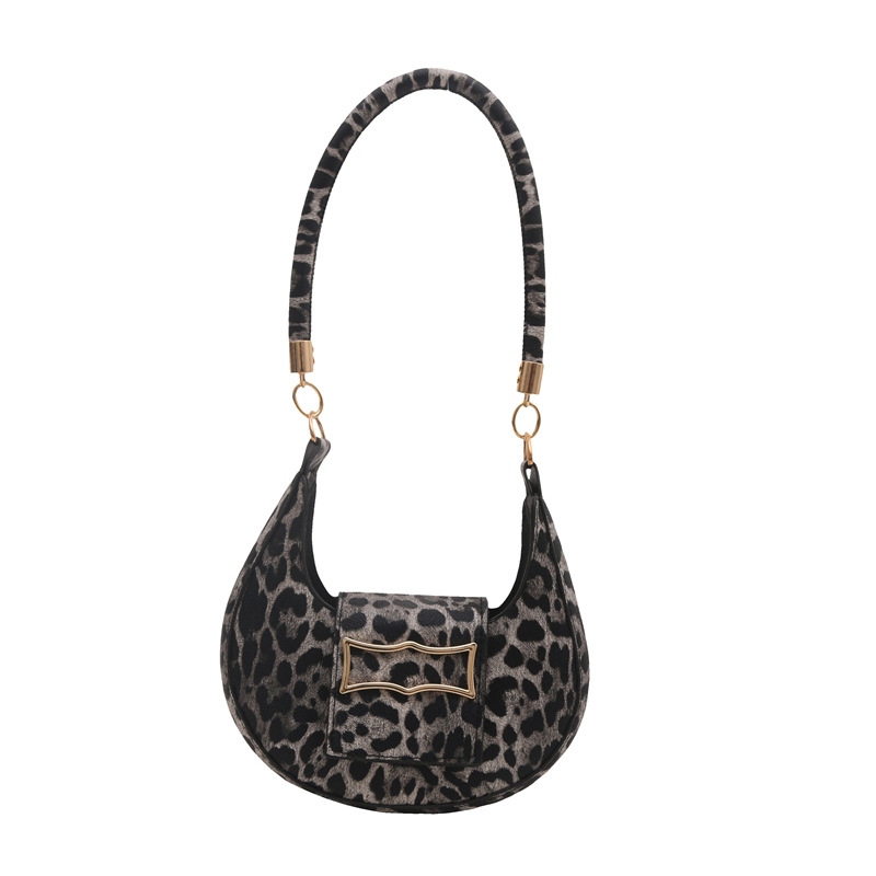 Moda impresión de leopardo bolso de brazo 2024 nuevo nicho de diseño bolso de mano personalidad de moda moda bolso de hombro de mujer