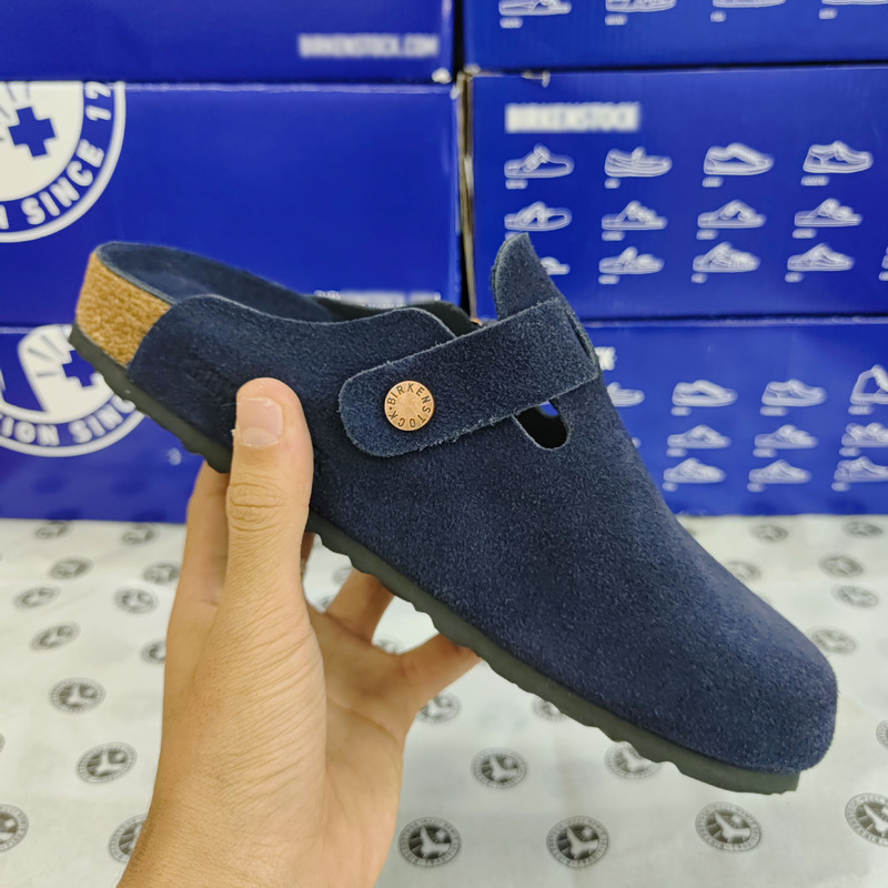 First-Layer Cowhide Half-Cup Cork Birkenstock Shoes for Men and Women, Thick-Soled Casual Birkenstock Height-Increasing Toe-Cap New Slippers for Men