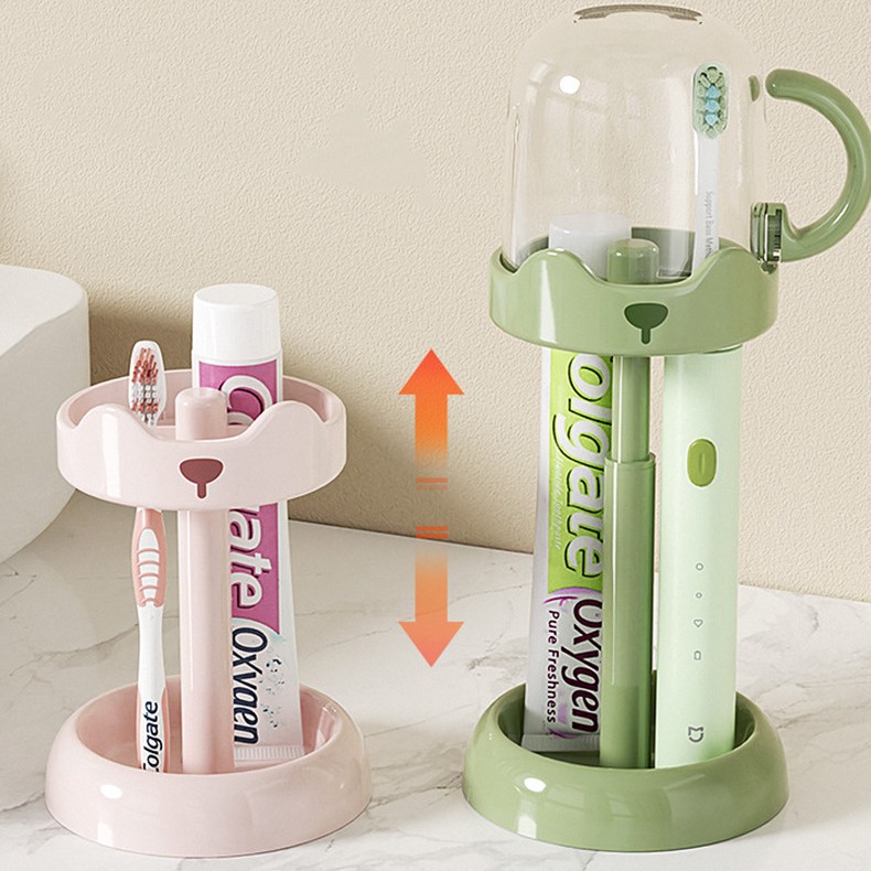Estante de cepillo de dientes eléctrico doméstico ajustable cepillo de dientes enjuague taza de enjuague porta taza de enjuague creativo para estudiantes dormitorios