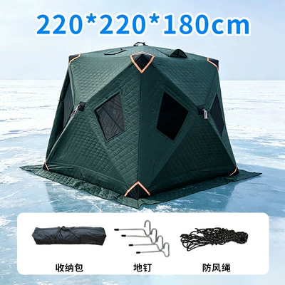 Avtomobil dam çadırları, added insulation, ice fishing house, outdoor - two-doors-and-four-windows-222218mdark-green-3-4-people