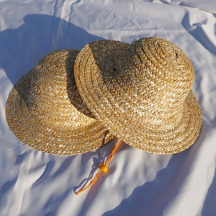 Migrant Workers Children's Straw Hat Summer Outdoor Sunshade Sunscreen Straw Hat for Boys and Girls Beach Hat for Students