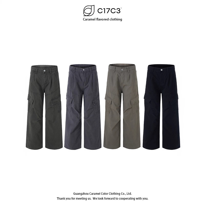 Neutral Style Jtw Street Fashion Cross-Border American Street Style Scimitar Casual Pants Trendy Loose Straight Wide-Leg Cargo Pants