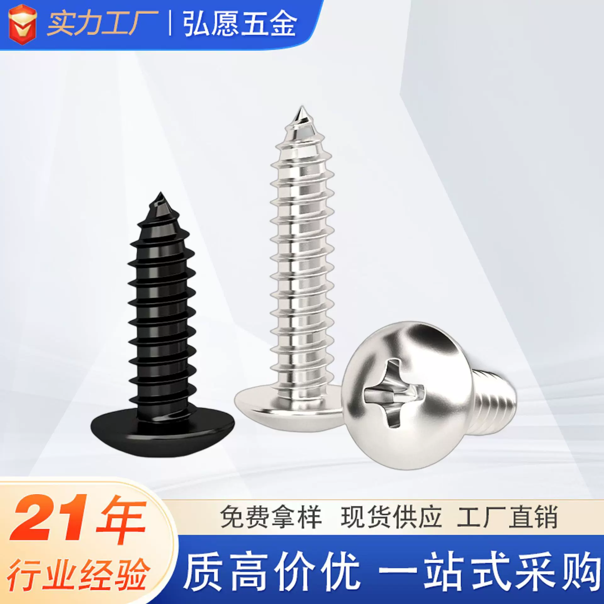 304不锈钢十字大扁头自攻螺栓螺丝蘑菇头螺丝钉M3/M4/ M5/M6