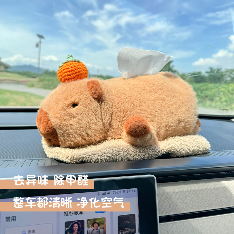 Car tissue box bamboo charcoal bag two-in-one car armrest box center…