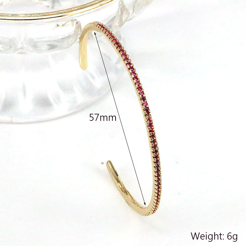 Fashion Geometric Copper Gold Plated Zircon Bangle