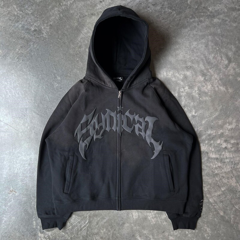 2026 New American Retro Zipper Sweatshirt with Gothic Lettering and Star Print Hoodie Trendy Men's Casual Jacket 2026 New American Retro Zipper Sweatshirt with Gothic Lettering and Star Print Hoodie Trendy Men's Casual Jacket