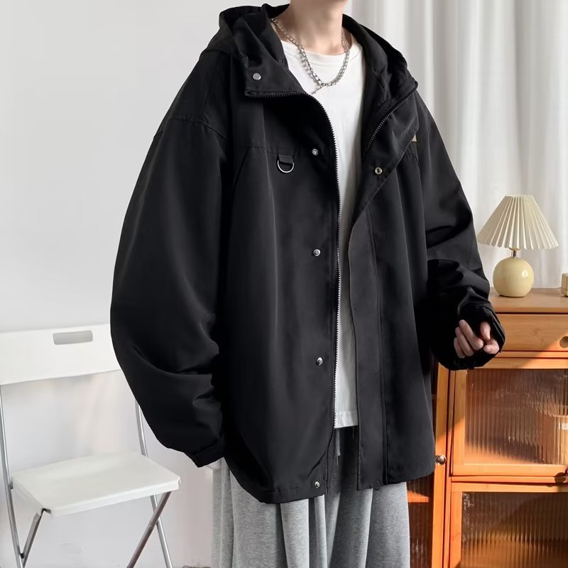 ​​Urban Functional Jacket For Men - Hong Kong-Inspired Streetwear Coat, Korean Trendy Loose Fit Workwear, Spring & Autumn Casual Outerwear​​_viptrois.com