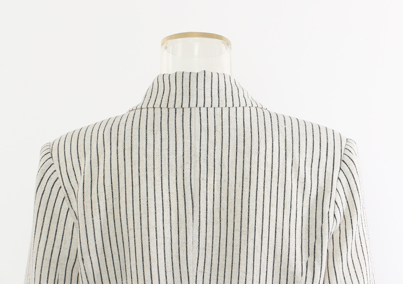 Ensemble deux pièces GraceChic GraceChic 25 cm, rayé coton et lin, avec short, style décontracté, référence 1788_voghion.com