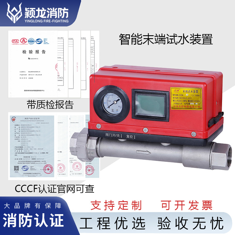 颖龙消防ZSPM智能电动试水阀消防配件DN25物联智能末端试水装置