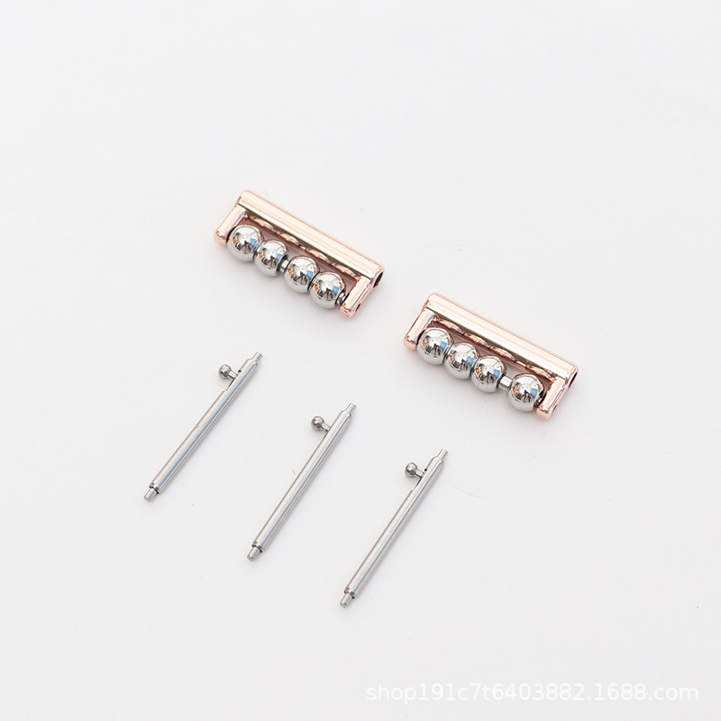 [mẫu tai thô] vàng hồng-4 hạt / Giao diện 18mm (kèm kim tháo nhanh)