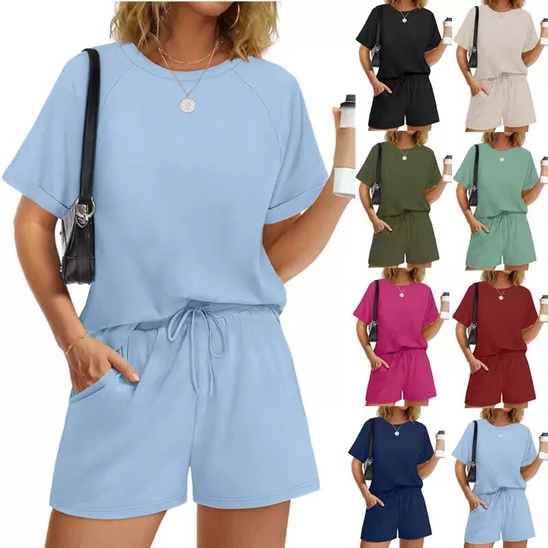 Amazon's New Summer Hot-Selling Casual Set, Oversized Short-Sleeved T-Shirt, Drawstring Shorts, Casual Wear, Sportswear Amazon's New Summer Hot-Selling Casual Set, Oversized Short-Sleeved T-Shirt, Drawstring Shorts, Casual Wear, Sportswear