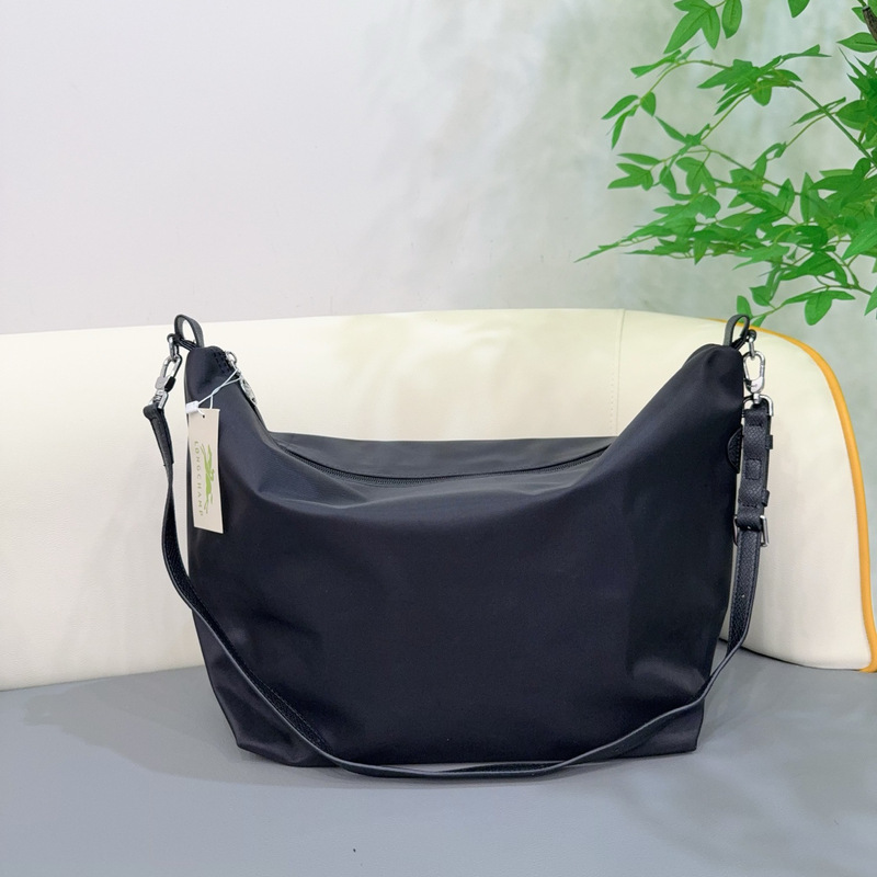 slouchy尼龙斜挎包女休闲单肩包牛皮中号大容量饺子包百搭手提|undefined