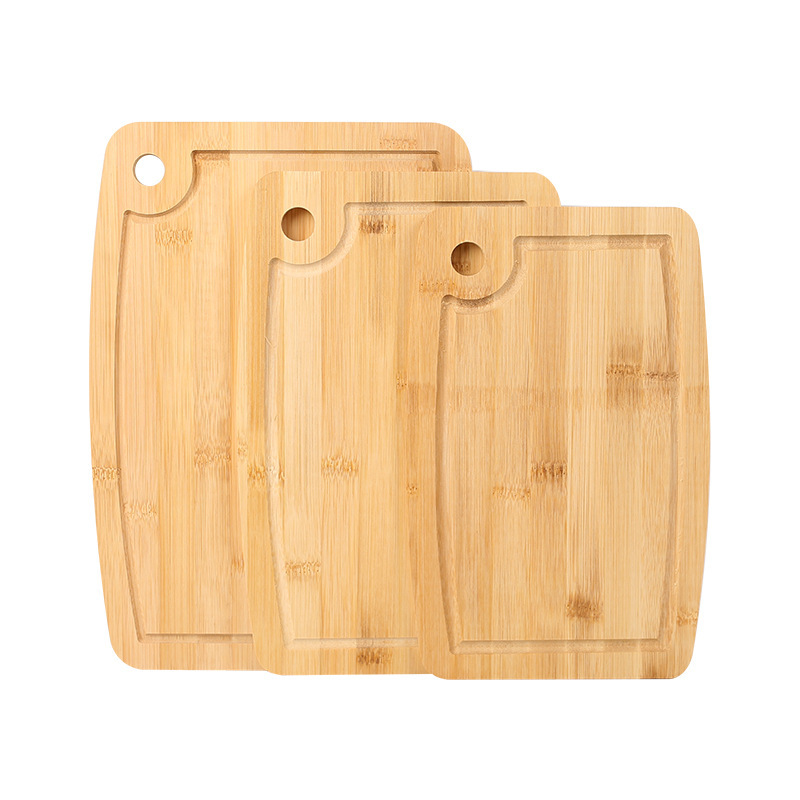 Tablero de corte de bambú al por mayor cocina del hogar tabla de cortar hueso tabla rodante con mango logotipo personalizado