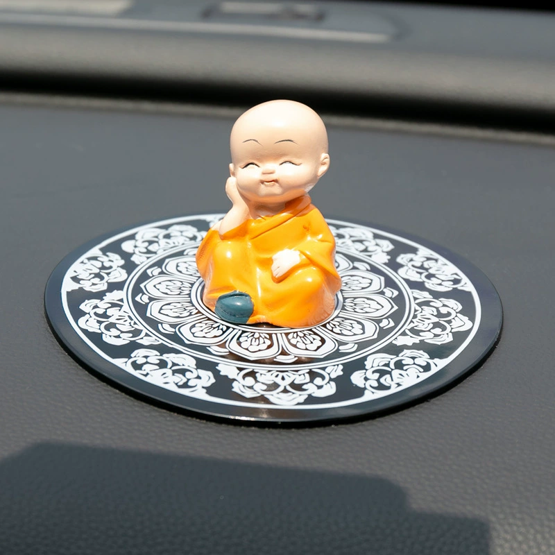 Сине-белый фарфоровый круглый автомобильный коврик Lotus автомобильный мобильный телефон Super Magic нескользящий коврик Защита от солнца термостойкий нескользящий коврик