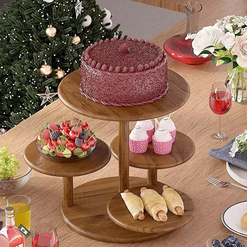 欧式甜品台摆件木制蛋糕架简约果盘婚庆装饰展示架下午茶摆台道具