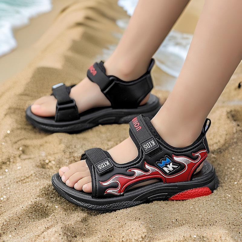 Zapatos de playa transfronterizos, zapatos para niños, 6-12 años, 2025 verano nuevo estilo, sandalias transpirables para niños, luz, moda, niños al aire libre