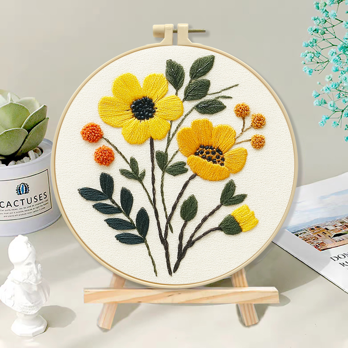 2025 nuevo paquete de material bordado diy serie de flores para principiantes paquetes de bordado transfronterizos Amazon nivel de entrada