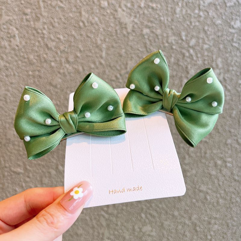 A Pair Quantity Kid'S Cute Bow Knot Cloth Hair Clip