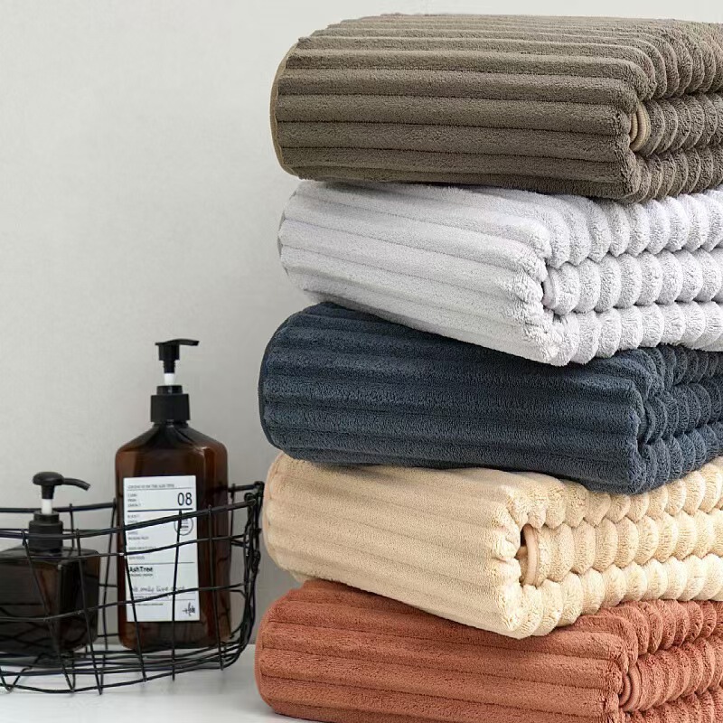 Candy Striped Velvet Towel, Narrow Coral Velvet Towel, Bath Towel, Absorbent, Non-Shedding Face Towel, Hair Drying Cap, Can Be Customized with Logo Candy Striped Velvet Towel, Narrow Coral Velvet Towel, Bath Towel, Absorbent, Non-Shedding Face Towel, Hair Drying Cap, Can Be Customized with Logo