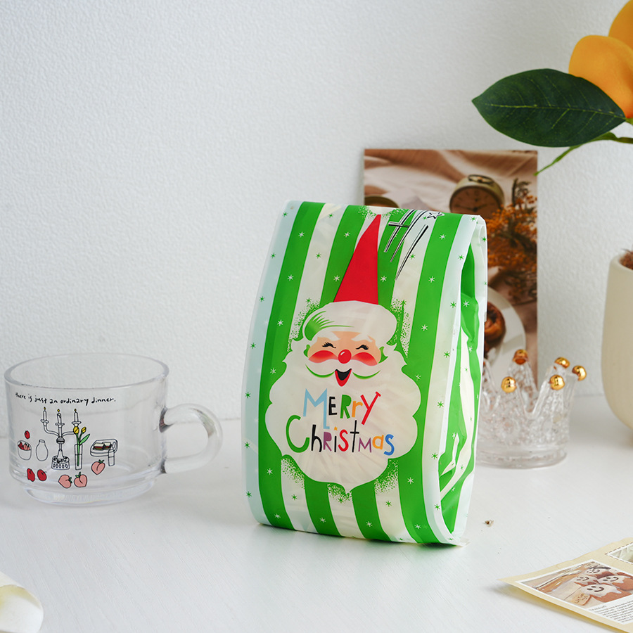 圣诞饼干袋50只 透明磨砂曲奇牛轧糖机封袋糖果密封袋子烘焙包装