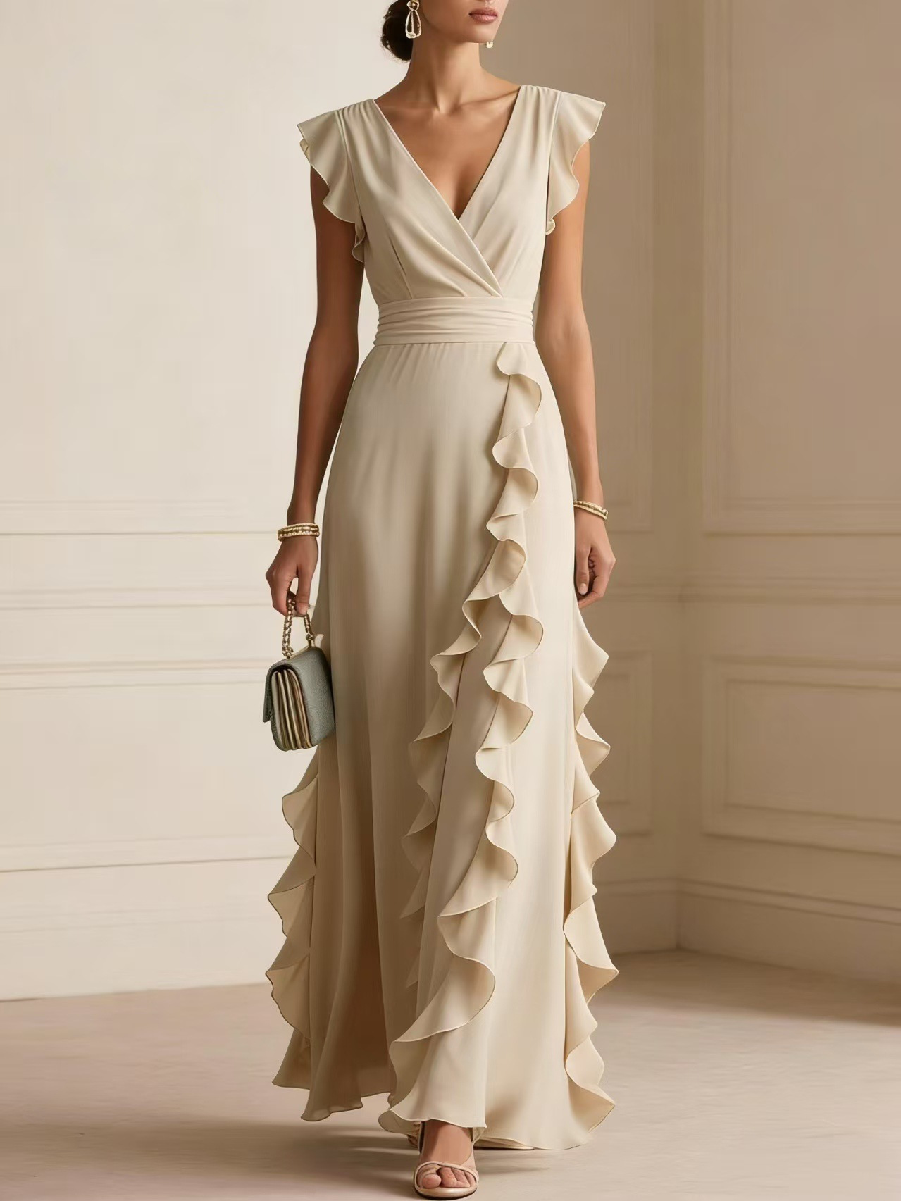 Elegant solid color dress