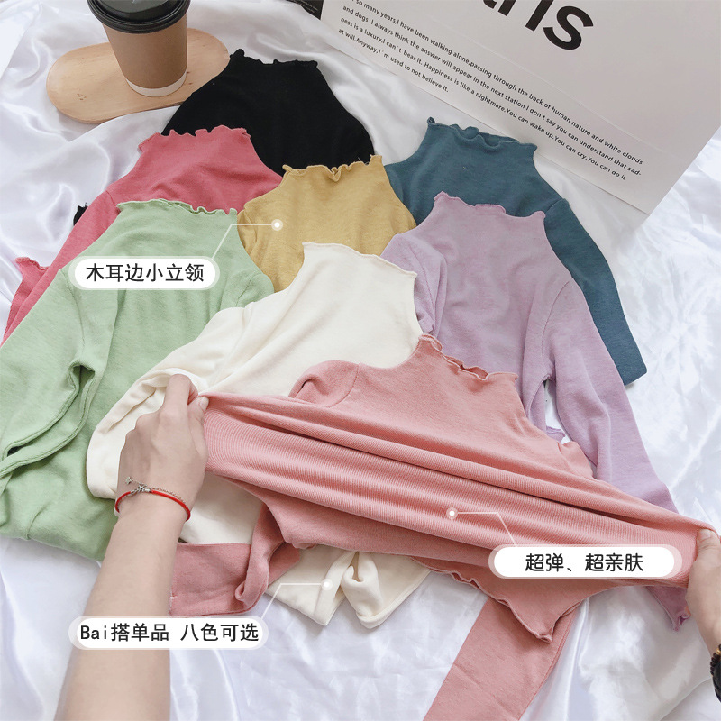 女童打底衫秋冬款2025儿童长袖t恤一体绒半高领上衣休闲可爱风