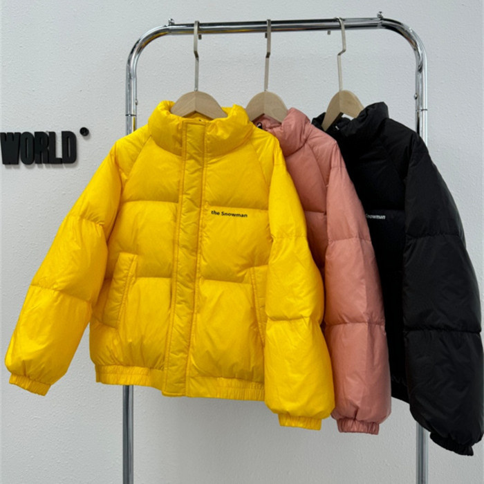 2025 Off-Season Short Down Jacket for Boys and Girls, Autumn and Winter Children's Winter Outerwear, White Duck Down Coat, Candy Color