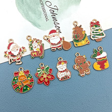 圣诞老人圣诞树吊坠diy合金饰品配件项链钥匙扣挂件箱包配饰材料