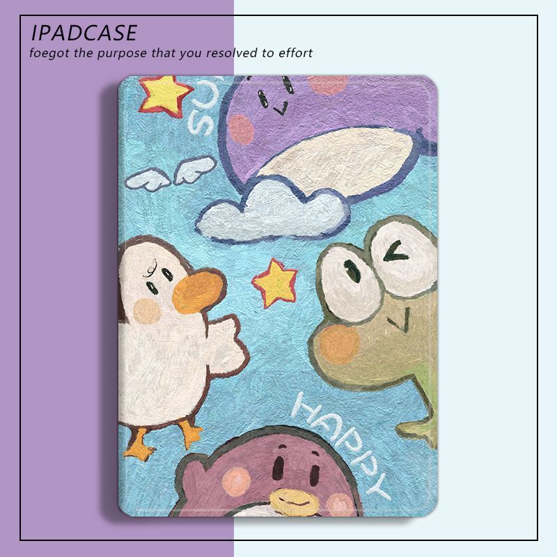 Cute Frog iPad Protective Case 10Th Generation Book-Style Ipad10 Anti-Fall New Tablet Case Cartoon