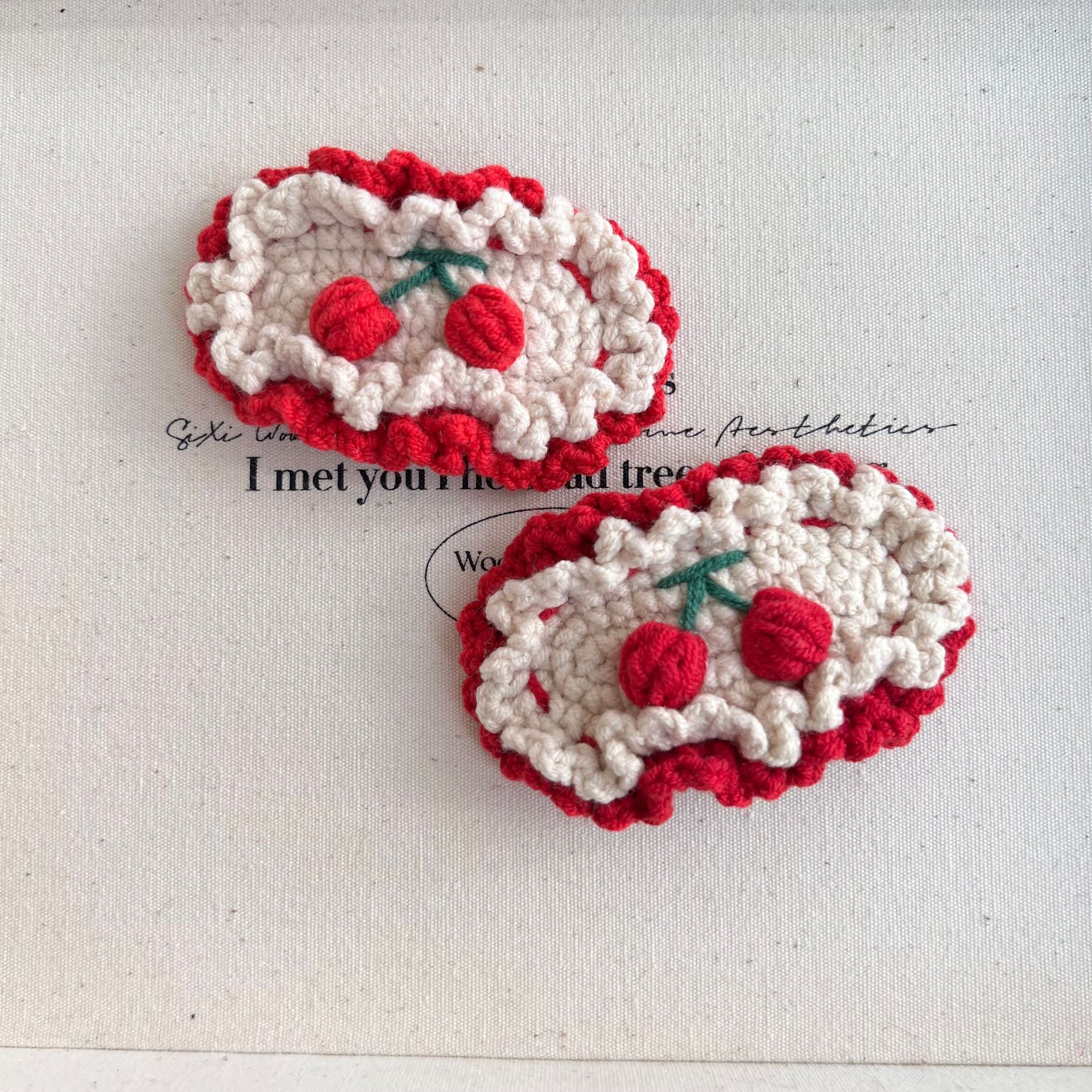 Cartoon woven knitted children's hairgrip handmade