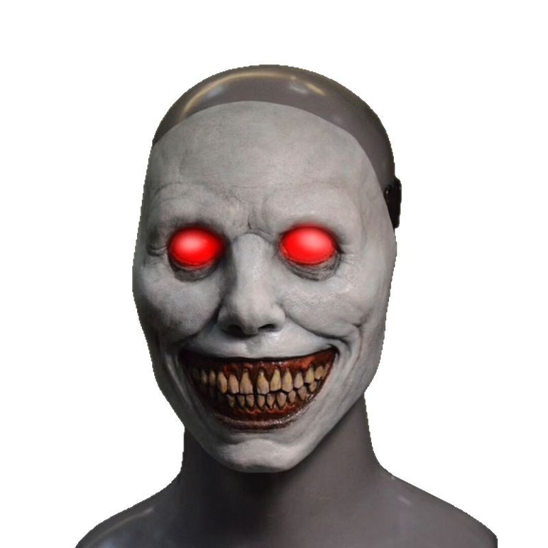 Exorcista máscara demonio sonrisa cara blanca Ojo Blanco horror miedo Halloween vestir fantasma cara apoyos transfronteriza nuevo