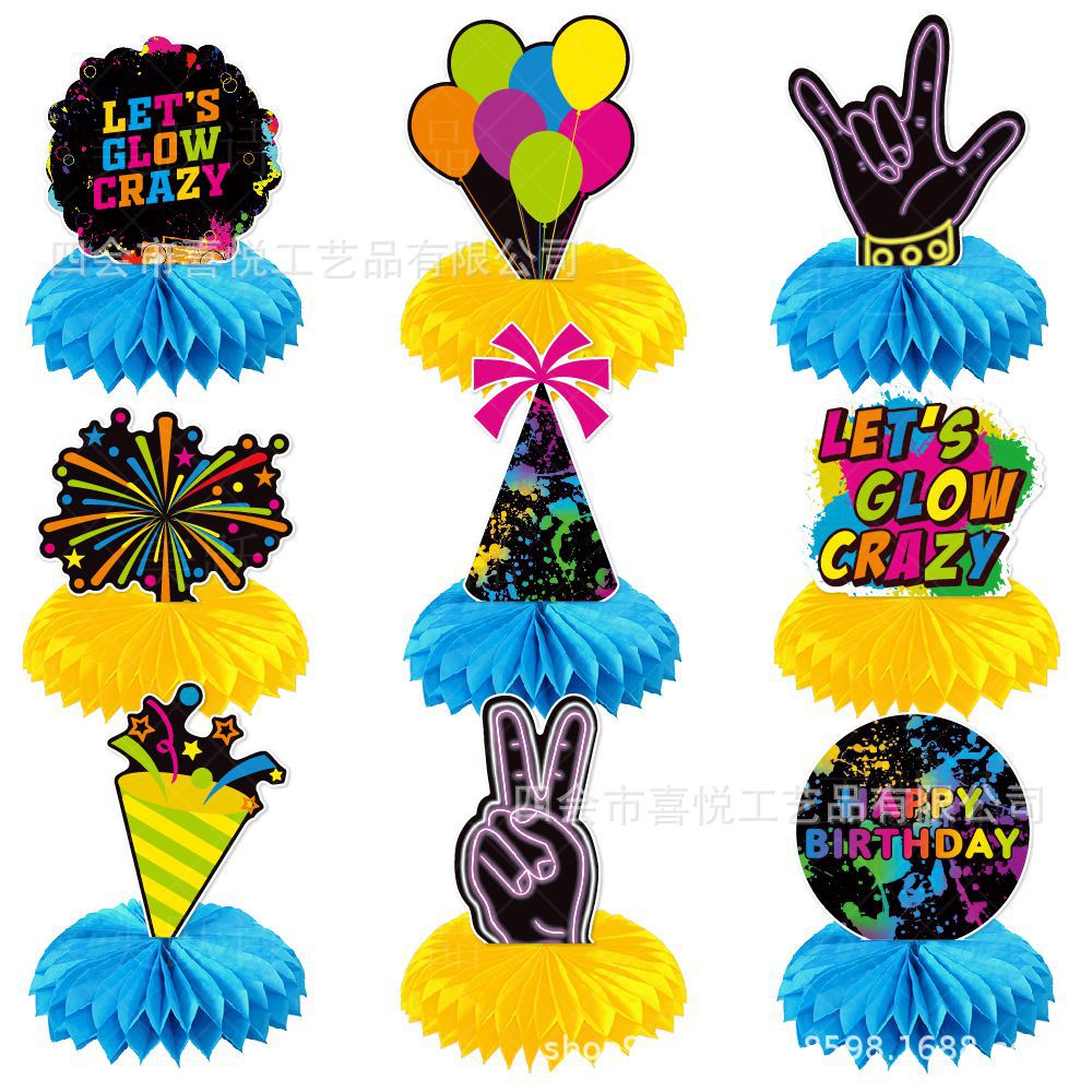 9 pedazos por paquete, ornamentos del panal