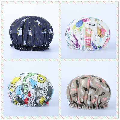 浴帽女防水女款洗澡頭套家用沐浴帽韓國可愛頭套加厚廚房防油煙帽